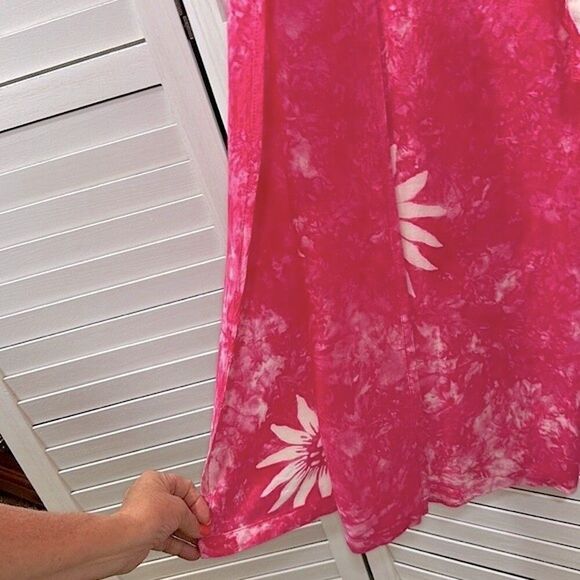 Beach Pants Medium Large Slit Wrap Floral Pink Pants M/L - Picture 4 of 9